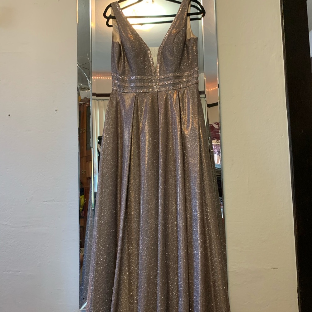 Rose Gold Glitter Prom Dress